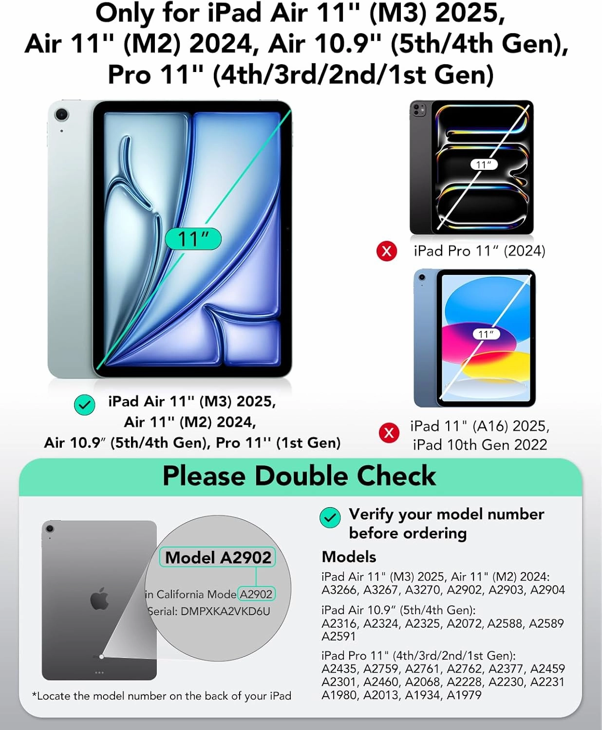 ESR iPad Air 11 inch Case with Keyboard (M3,2025/M2,2024), iPad Pro 11 & iPad Air 5/4 Magic Case, Easy-Set Floating Cantilever Stand, Precision Multi-Touch Trackpad, Black【NOT for iPad Pro 11 M4】