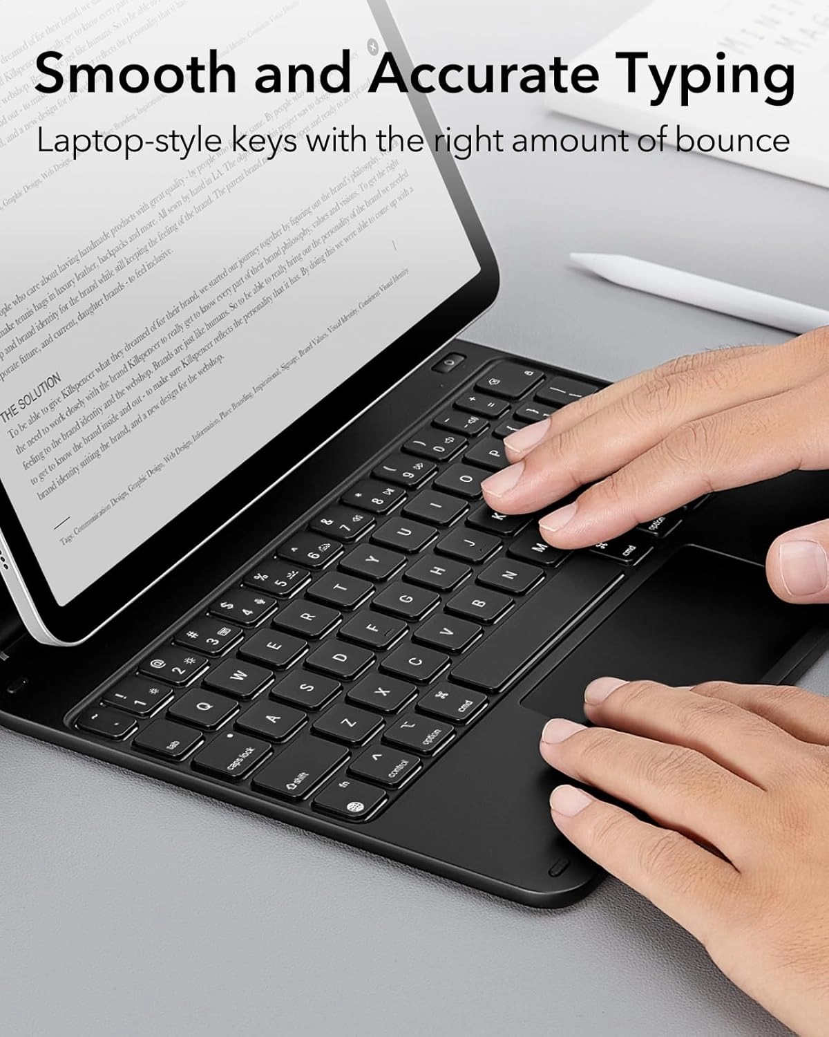 ESR iPad Air 11 inch Case with Keyboard (M3,2025/M2,2024), iPad Pro 11 & iPad Air 5/4 Magic Case, Easy-Set Floating Cantilever Stand, Precision Multi-Touch Trackpad, Black【NOT for iPad Pro 11 M4】
