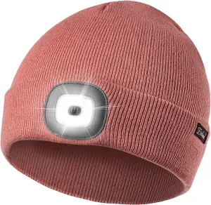 Etsfmoa Unisex Beanie with The Light Gifts for Men Dad Father USB Rechargeable Caps