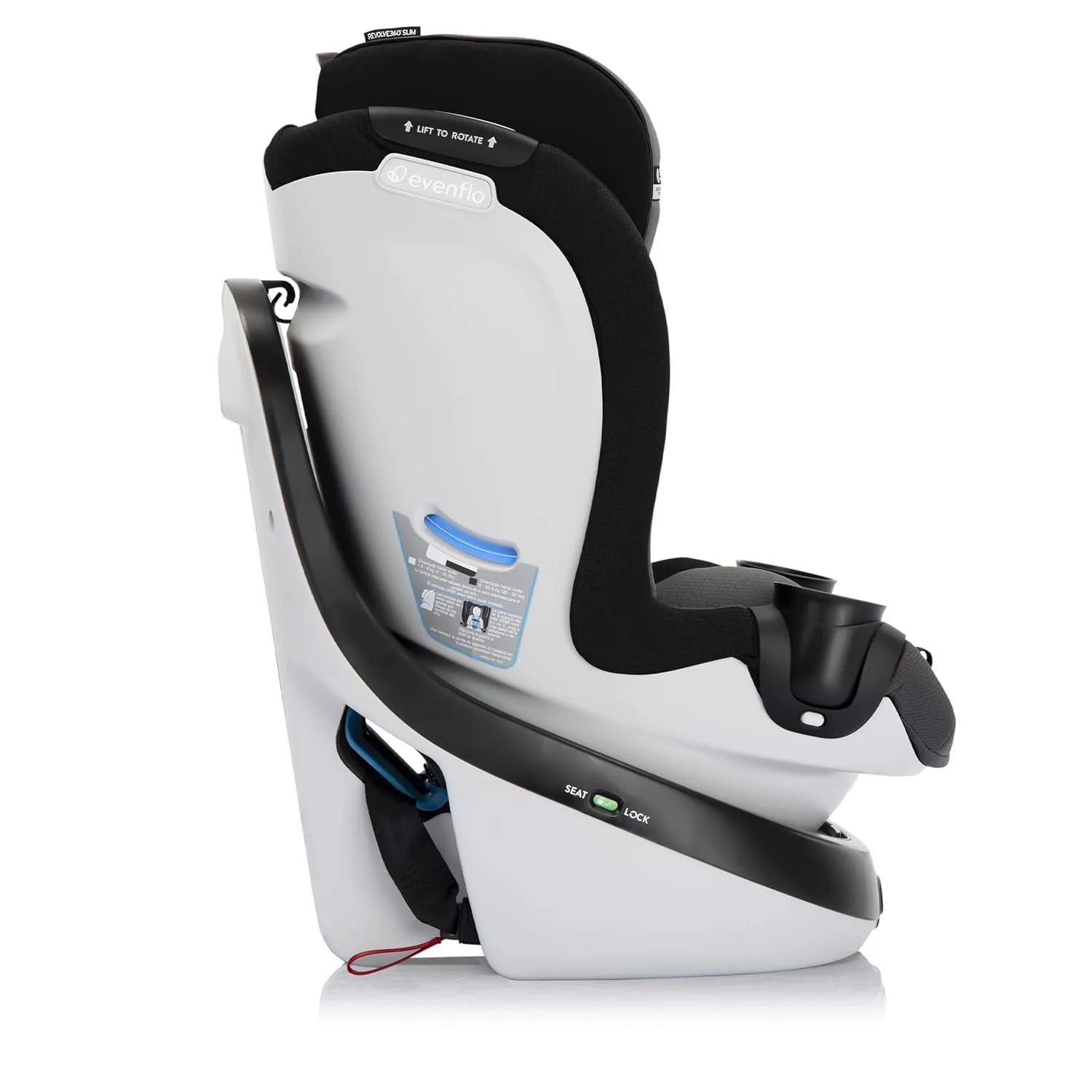 Evenflo Gold Revolve360 Slim 2-in-1 Rotational Car Seat with SensorSafe (Obsidian Black)