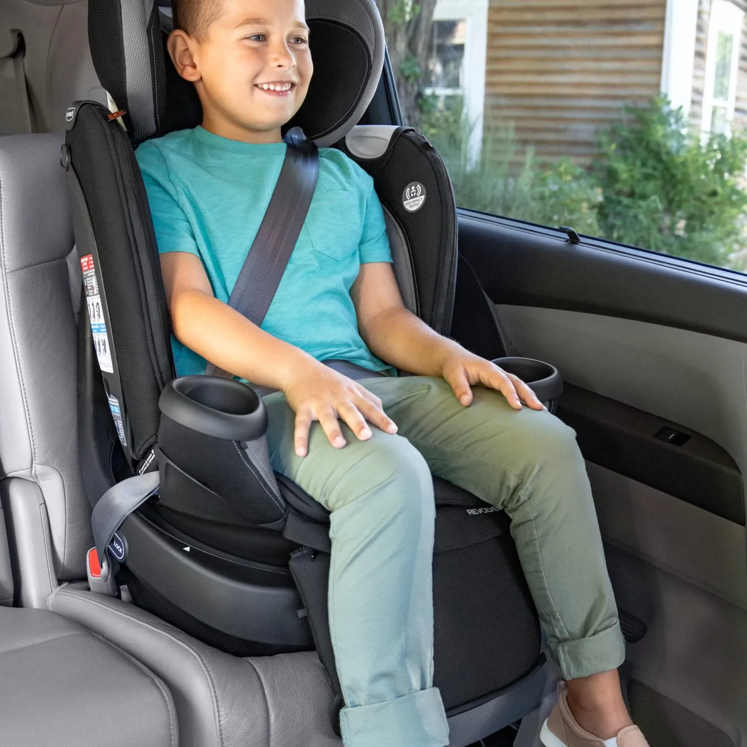 Evenflo Revolve360 Extend Convertible Car Seat with 360 Degree Rotation, Extended Rear-Facing, Forward-Facing, Booster Mode, and Secure Latch Install, Rowe Pink
