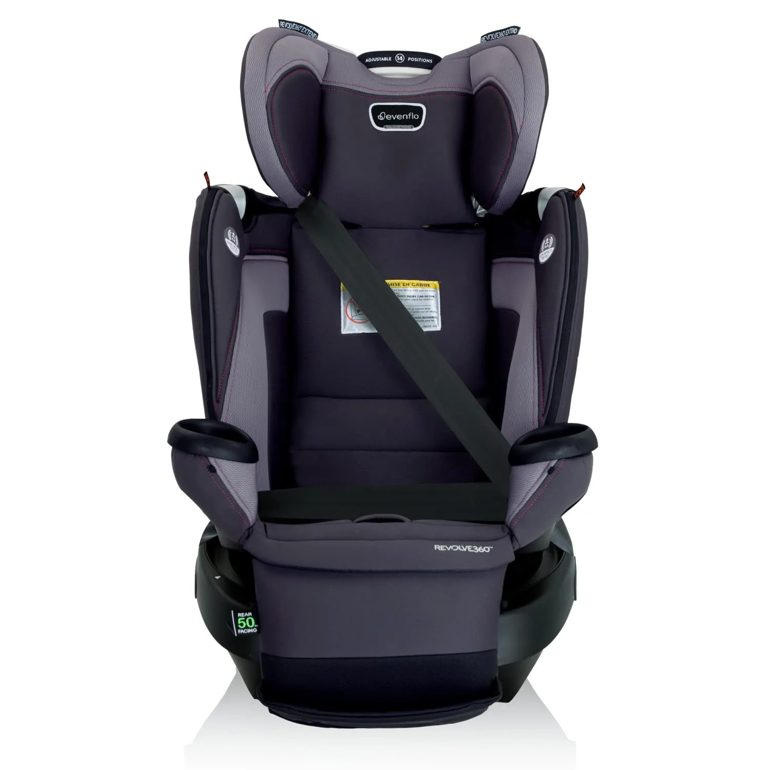 Evenflo Revolve360 Extend Convertible Car Seat with 360 Degree Rotation, Extended Rear-Facing, Forward-Facing, Booster Mode, and Secure Latch Install, Rowe Pink