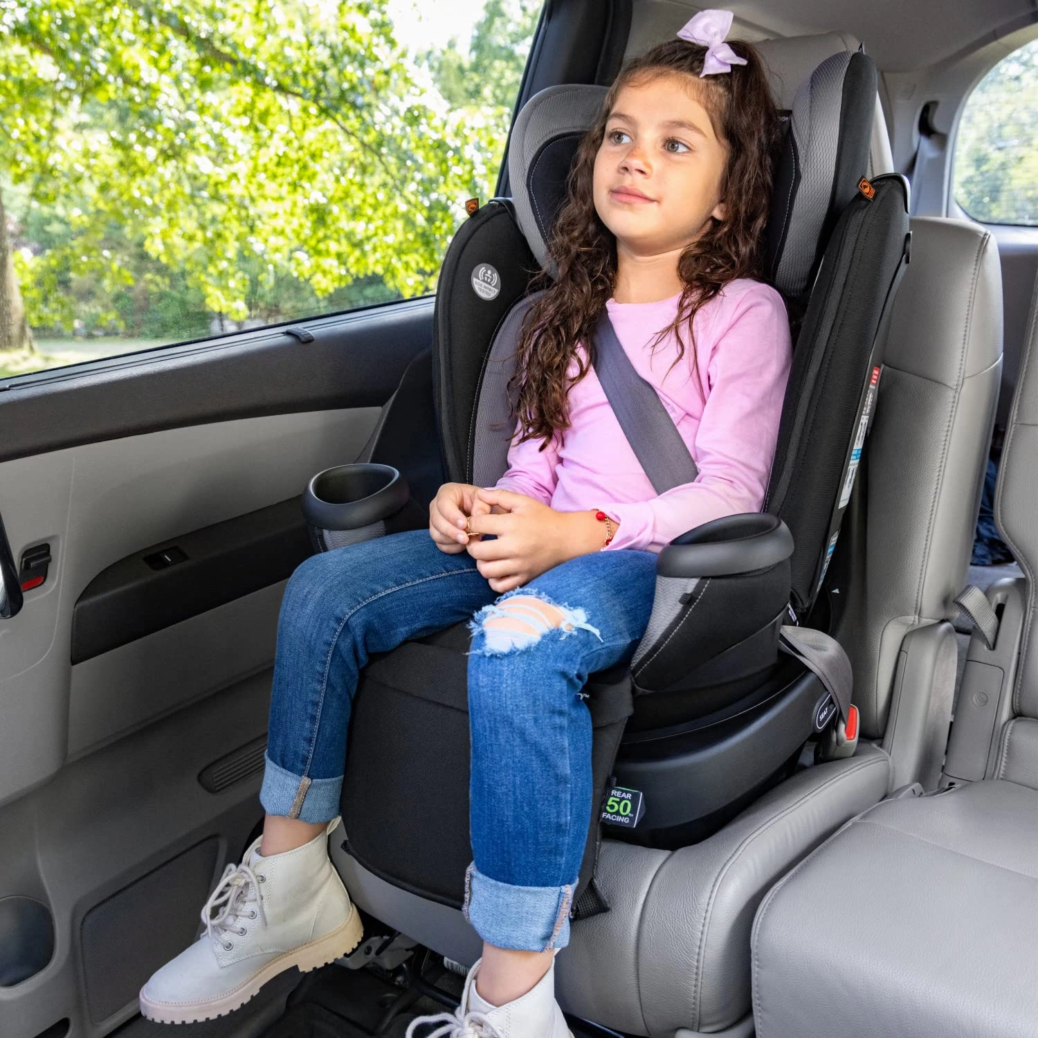 Evenflo Revolve360 Extend Convertible Car Seat with 360 Degree Rotation, Extended Rear-Facing, Forward-Facing, Booster Mode, and Secure Latch Install, Rockland Green
