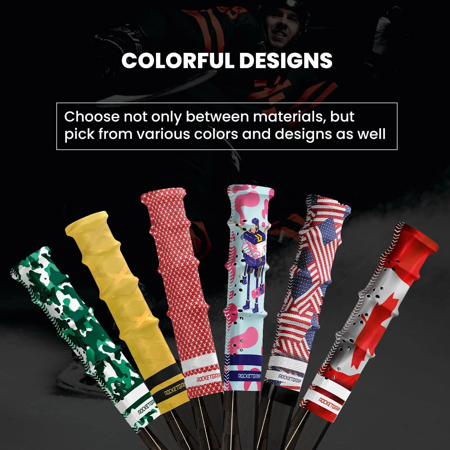 Fabric Hockey Stick Grip Tape - Better Than Grip Tapes - Long Lasting Premium Quality Easy to Install Ice Hockey Sports Grip for Adults and Kids