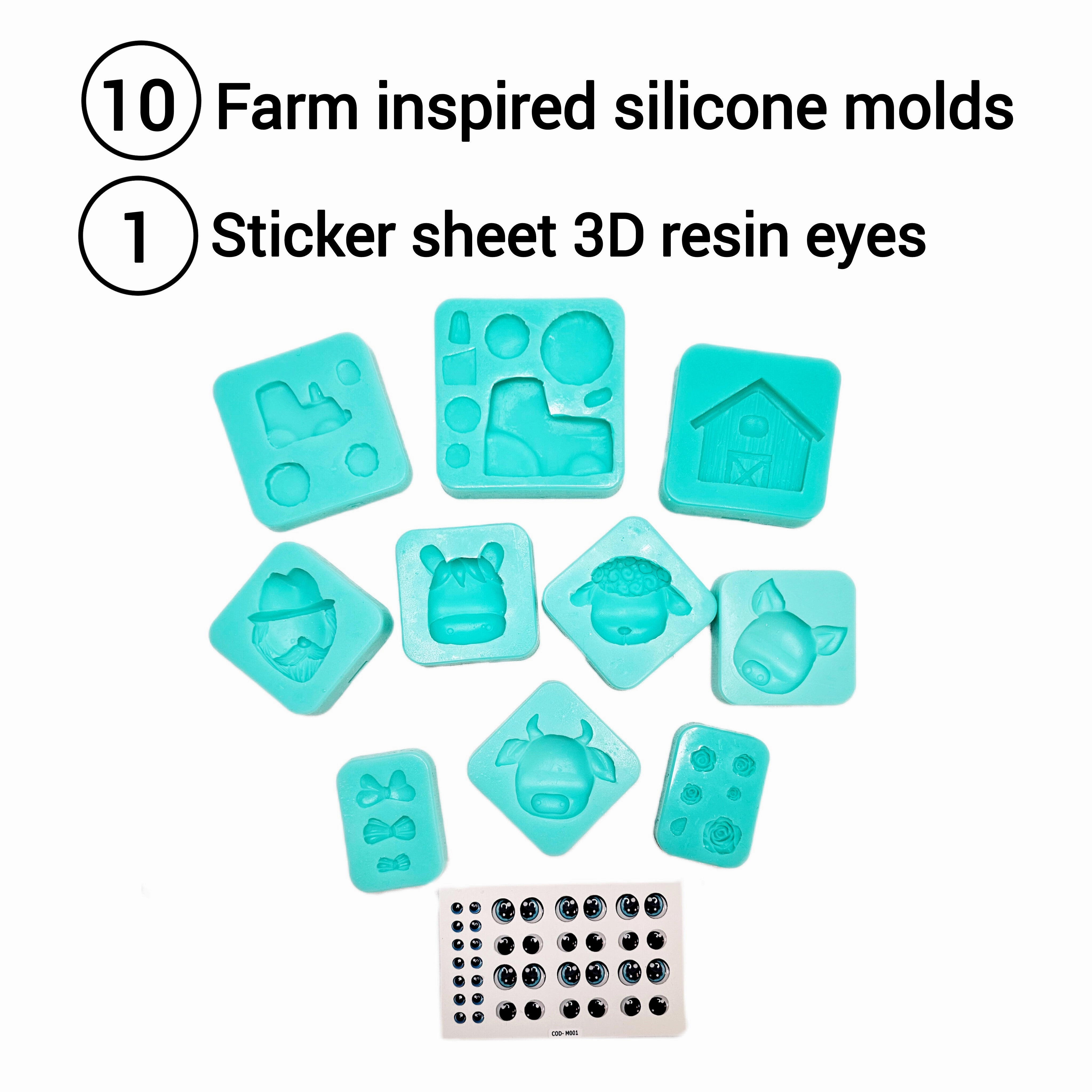 Farm animals silicone mold cow mold tractor mold barn silicone mold sheep mold pig silicone mold MS819