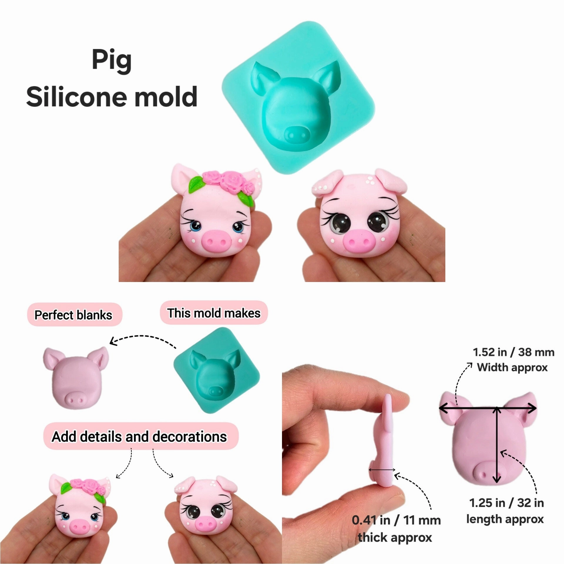Farm animals silicone mold cow mold tractor mold barn silicone mold sheep mold pig silicone mold MS819