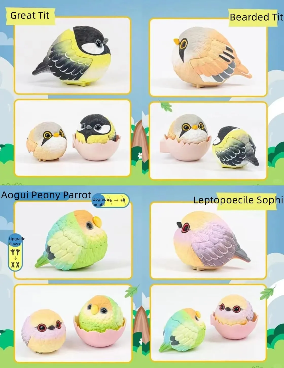 Fat Bird and Friend Blind Box Figures 8PCs Cute Collectible Toys Birthday Gift