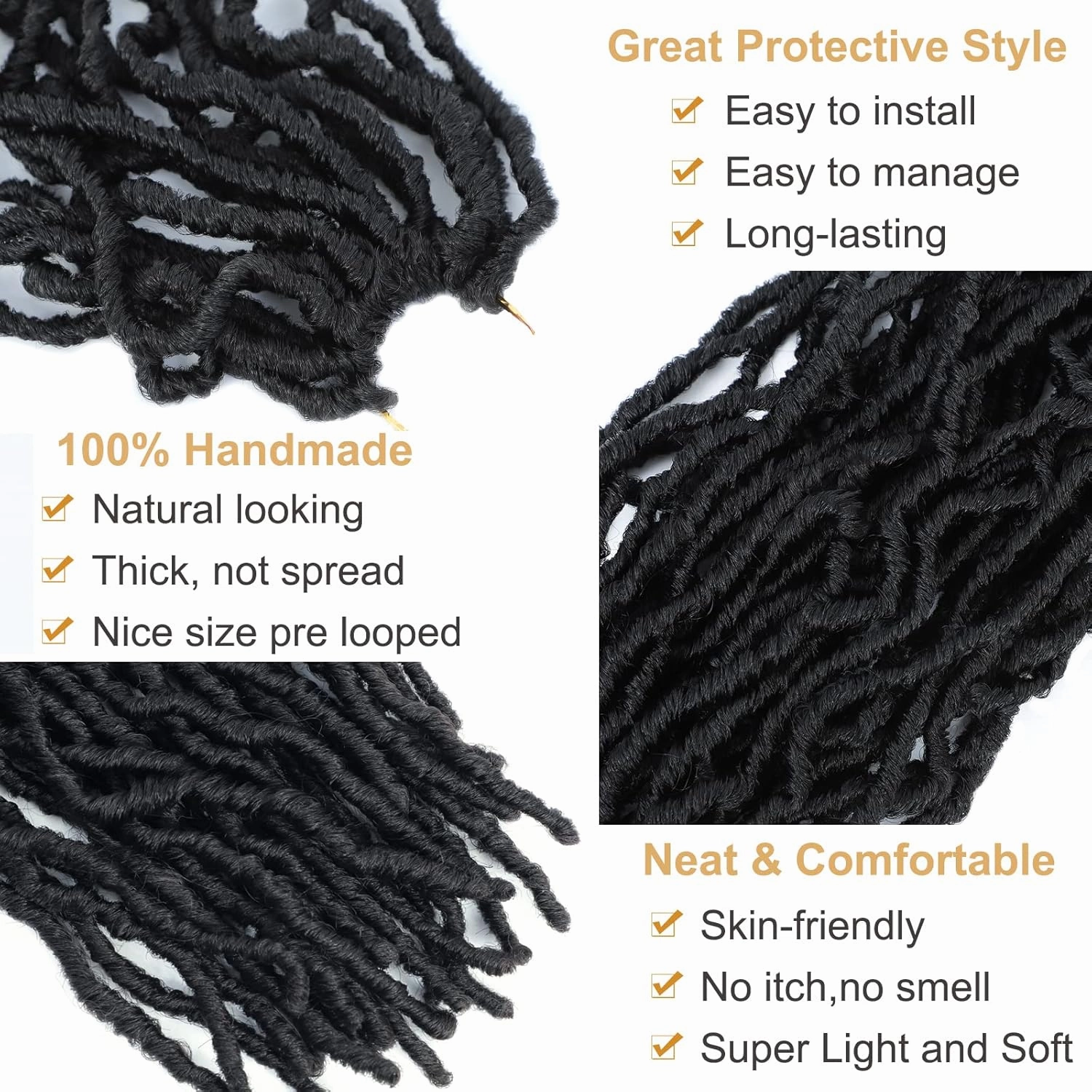 Faux Locs Crochet Hair Dark Brown Soft Locs 18 Inch 7 Packs Long Crochet Locs Goddess Locs Natural Synthetic Pre looped Crochet Braids For Butterfly Locs Crochet Hair (18 Inch (Pack of 7), 4#)