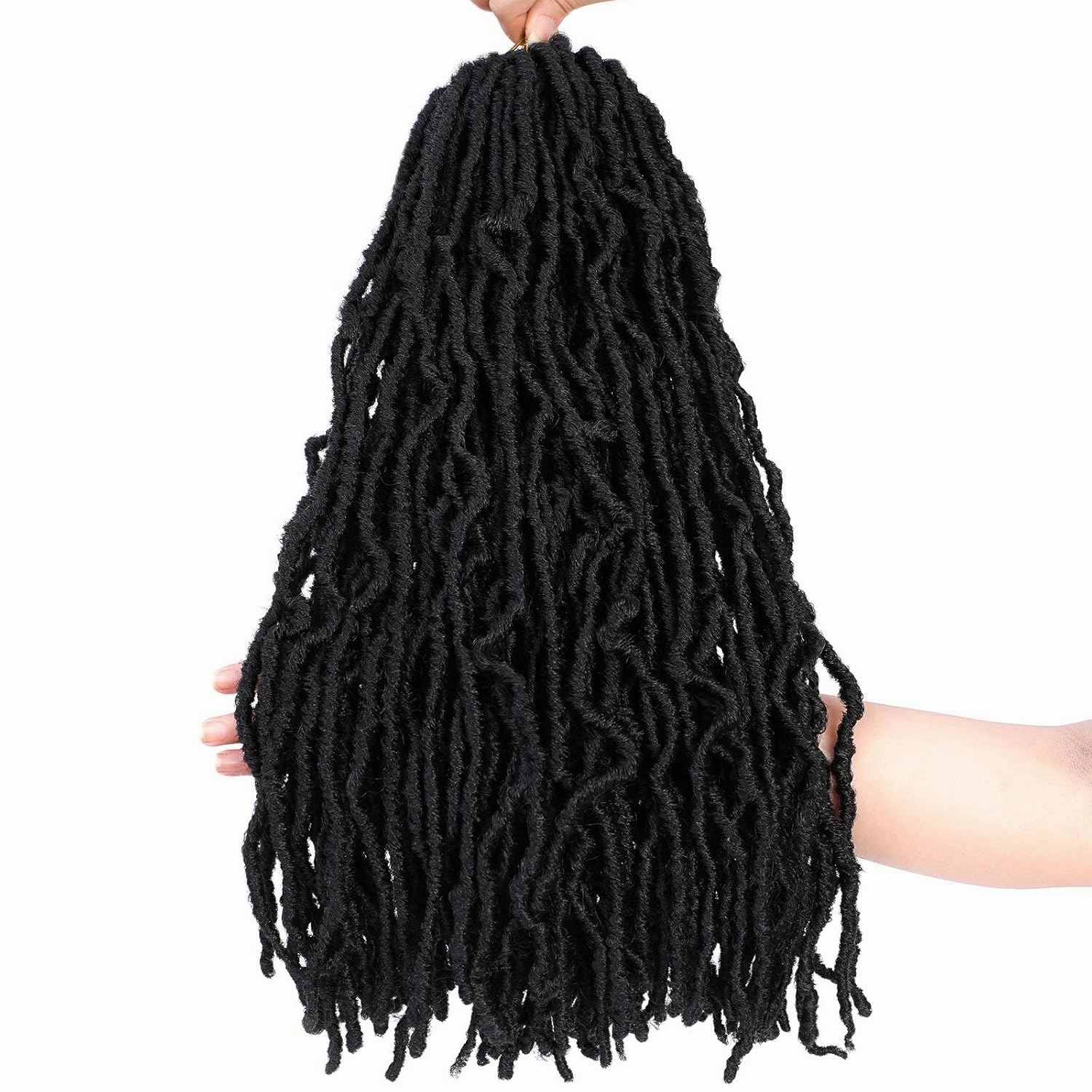 Faux Locs Crochet Hair Dark Brown Soft Locs 18 Inch 7 Packs Long Crochet Locs Goddess Locs Natural Synthetic Pre looped Crochet Braids For Butterfly Locs Crochet Hair (18 Inch (Pack of 7), 4#)