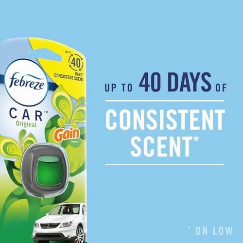 Febreze Vent Clip Car Air Freshener, Odor Eliminator, Auto Noir Scent, 4 Clips (2 Packs)