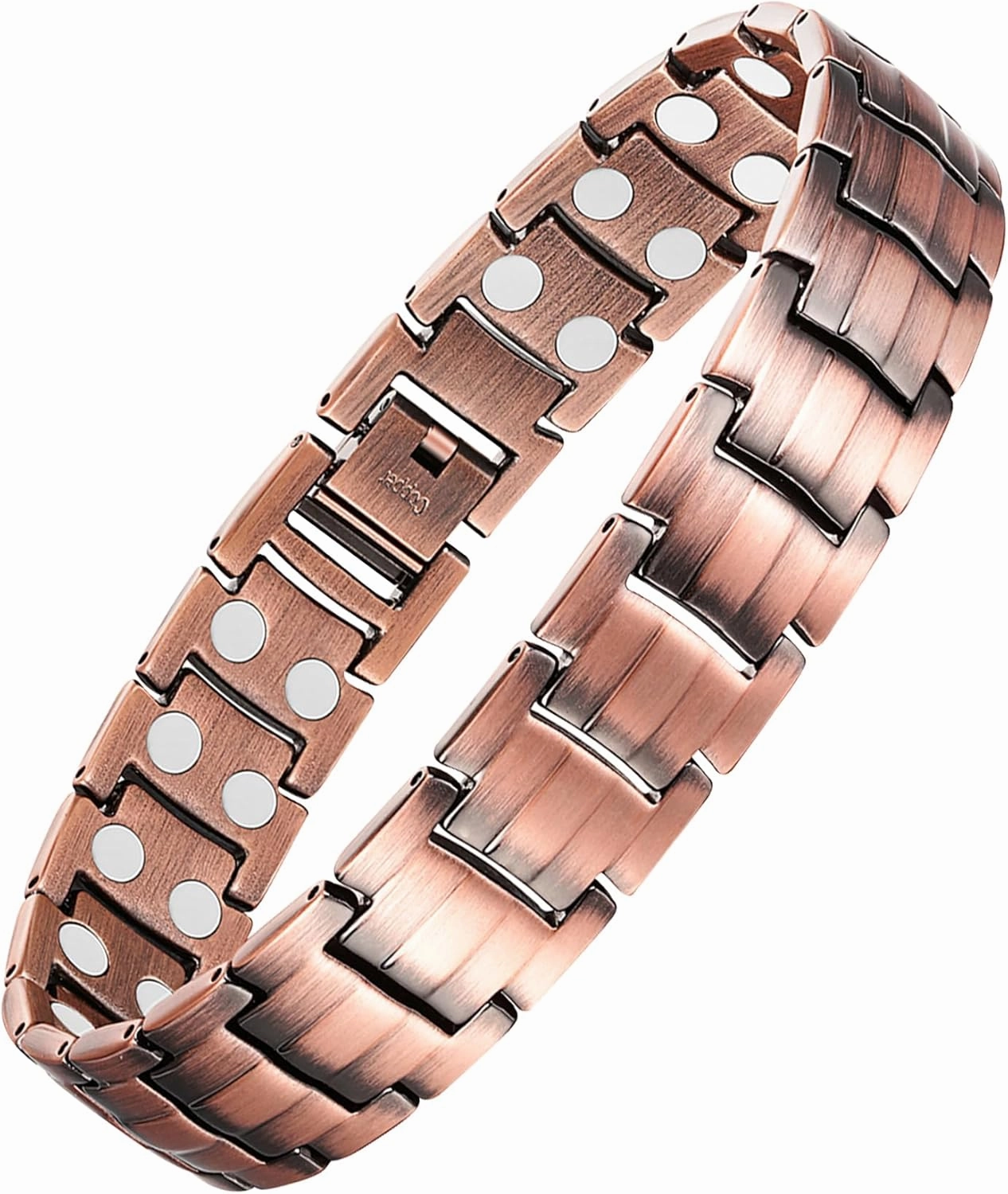Feraco Men's Copper Magnetic Bracelet Elegant 99.99% Solid Copper Bracelets with Double-Row Strong Magnets,Magnetic Jewelry