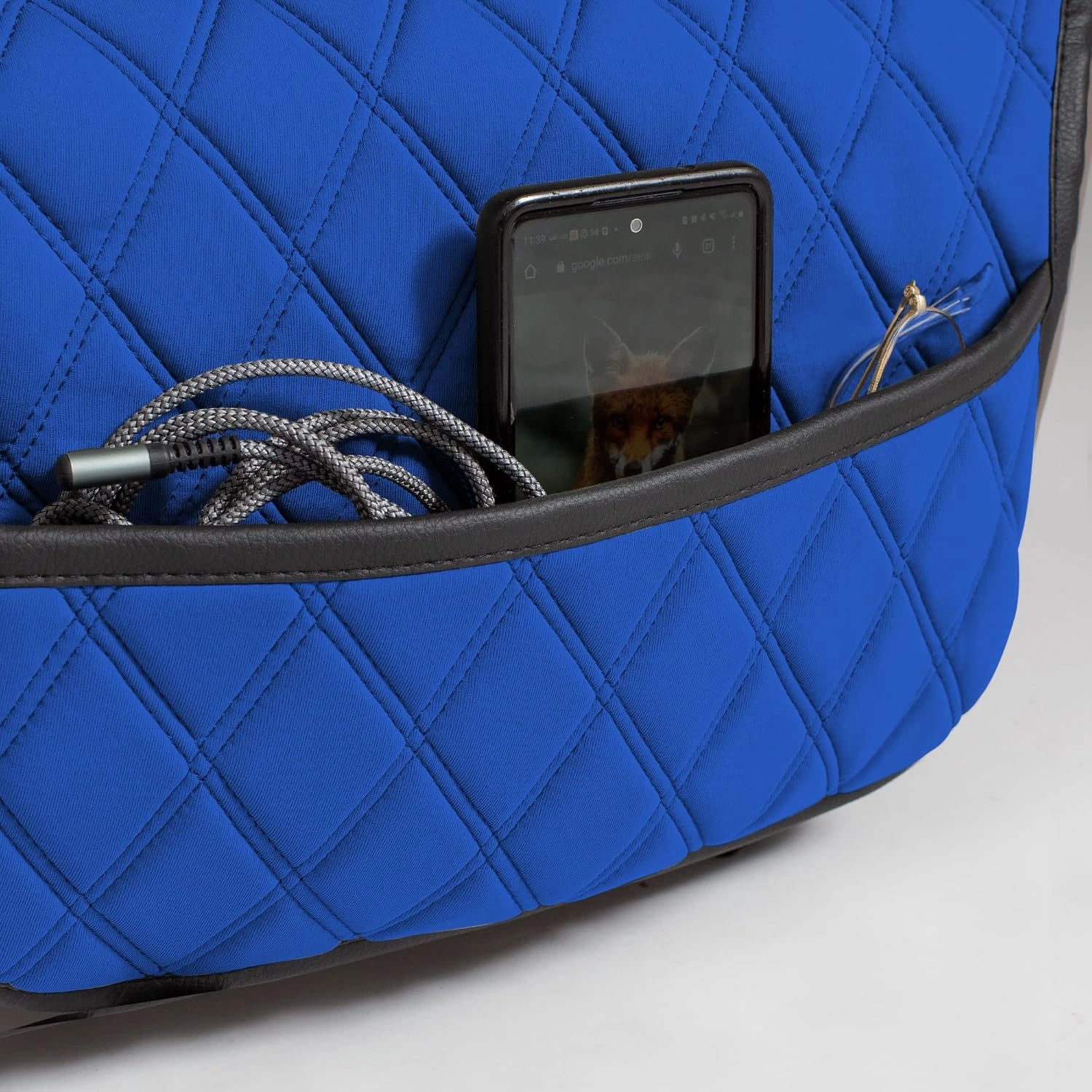 FH Group Car Seat Cushion Front Set Blue Neosupreme Automotive Seat Cushions - Universal Fit, Car Seat Cushion With Front Pockets, Airbag Compatible Car Seat Cushions for SUV, Sedan, Van
