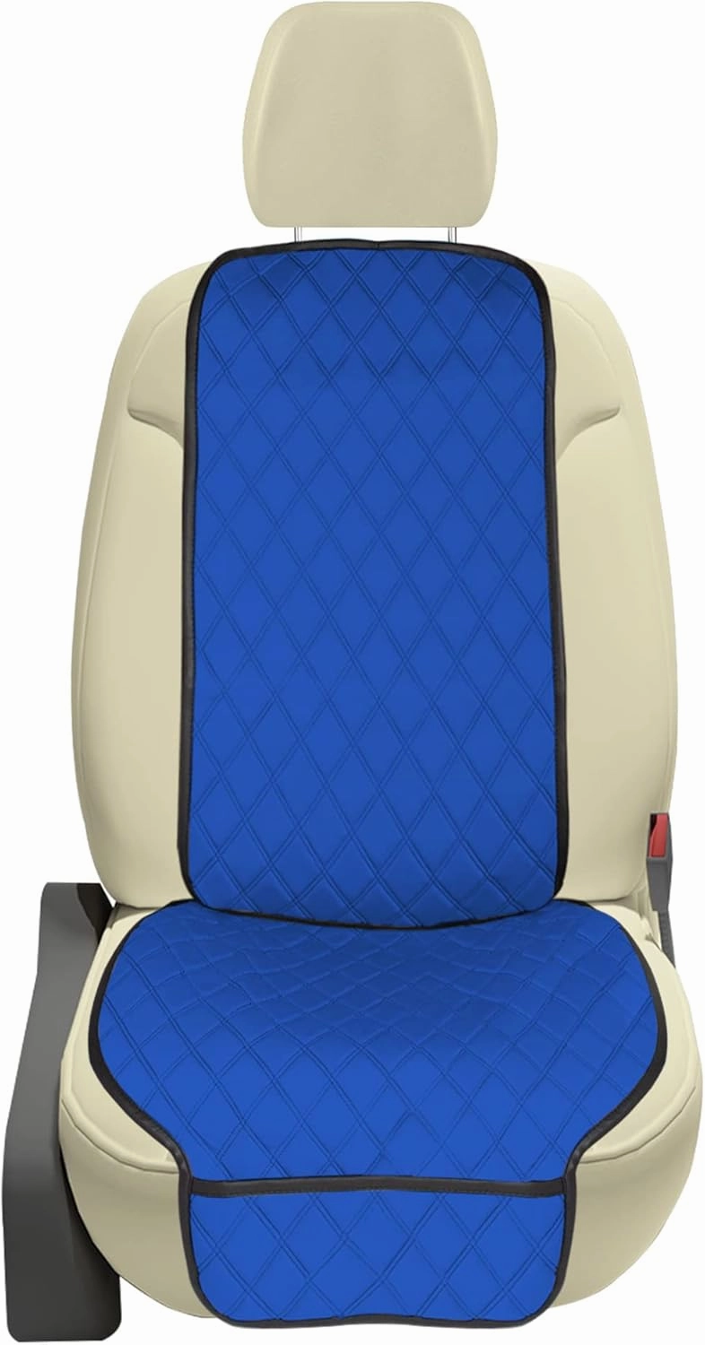 FH Group Car Seat Cushion Front Set Blue Neosupreme Automotive Seat Cushions - Universal Fit, Car Seat Cushion With Front Pockets, Airbag Compatible Car Seat Cushions for SUV, Sedan, Van