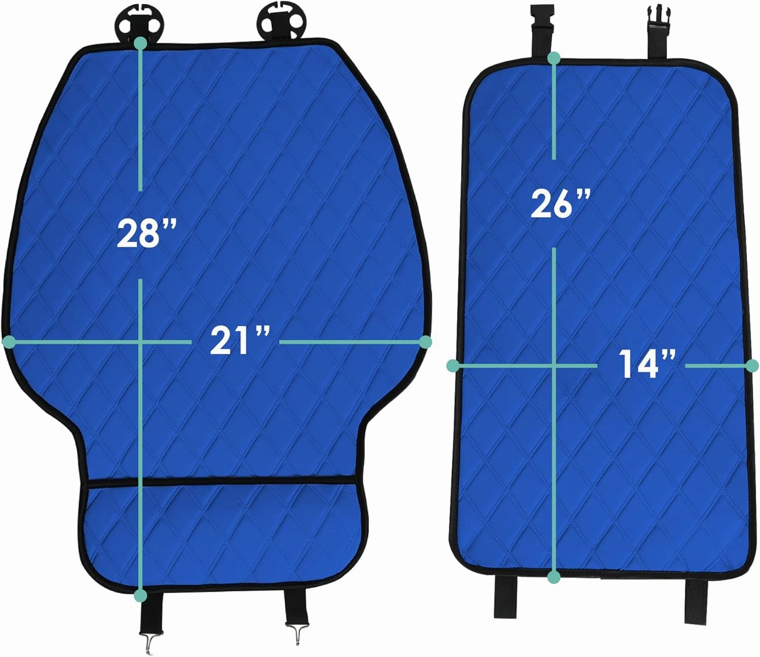 FH Group Car Seat Cushion Front Set Blue Neosupreme Automotive Seat Cushions - Universal Fit, Car Seat Cushion With Front Pockets, Airbag Compatible Car Seat Cushions for SUV, Sedan, Van
