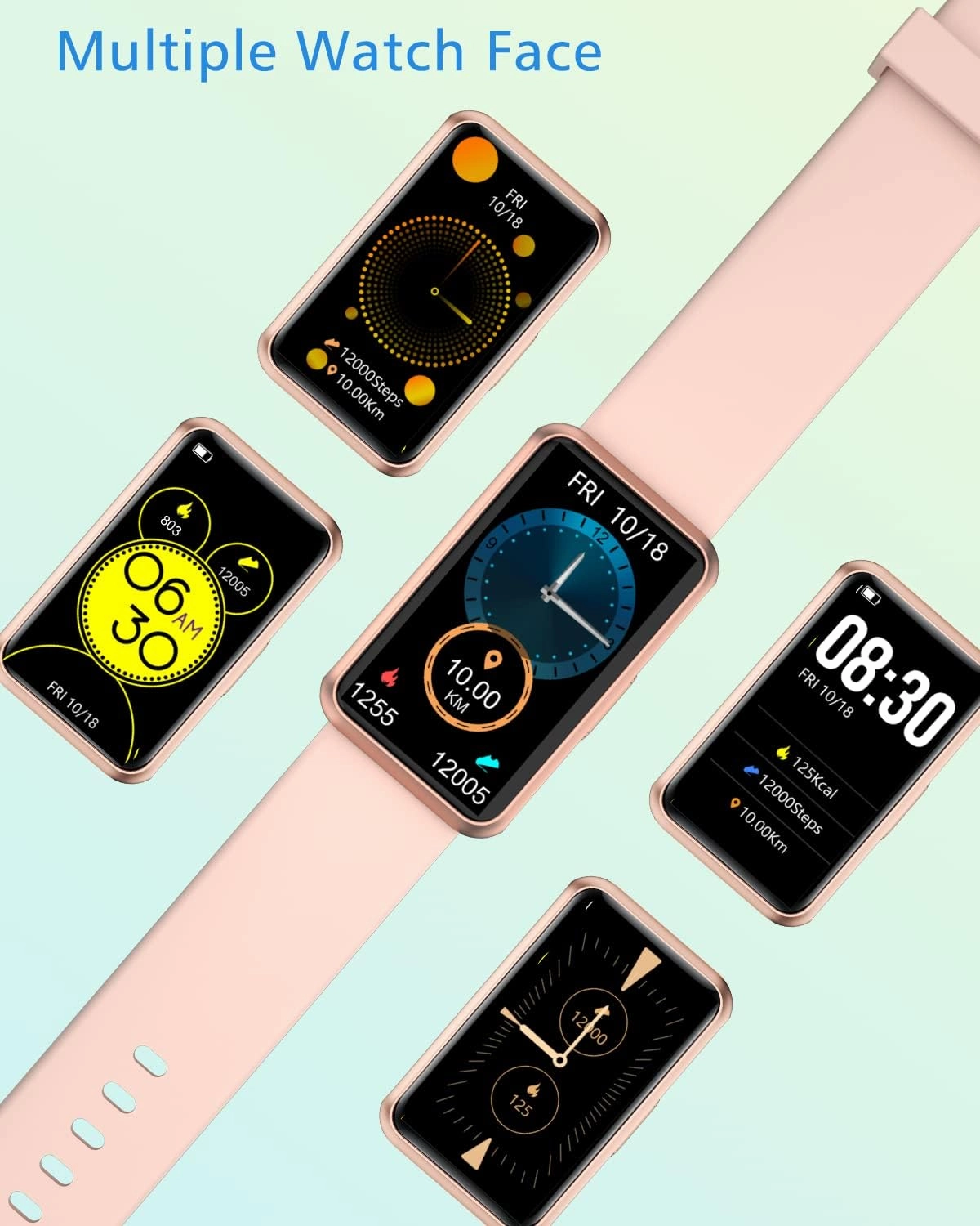 Fitness Tracker No Bluetooth No APP/Phone Required, Fitness Watch for Men Women Parents Pedometer Watch with Sleep Tracker Steps Counter Alarm Clocks IP68 Waterproof (Pink)