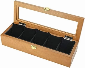 Five-position Wooden storage box European-style household simple Retro sunroof watch display box Jewelry collection box