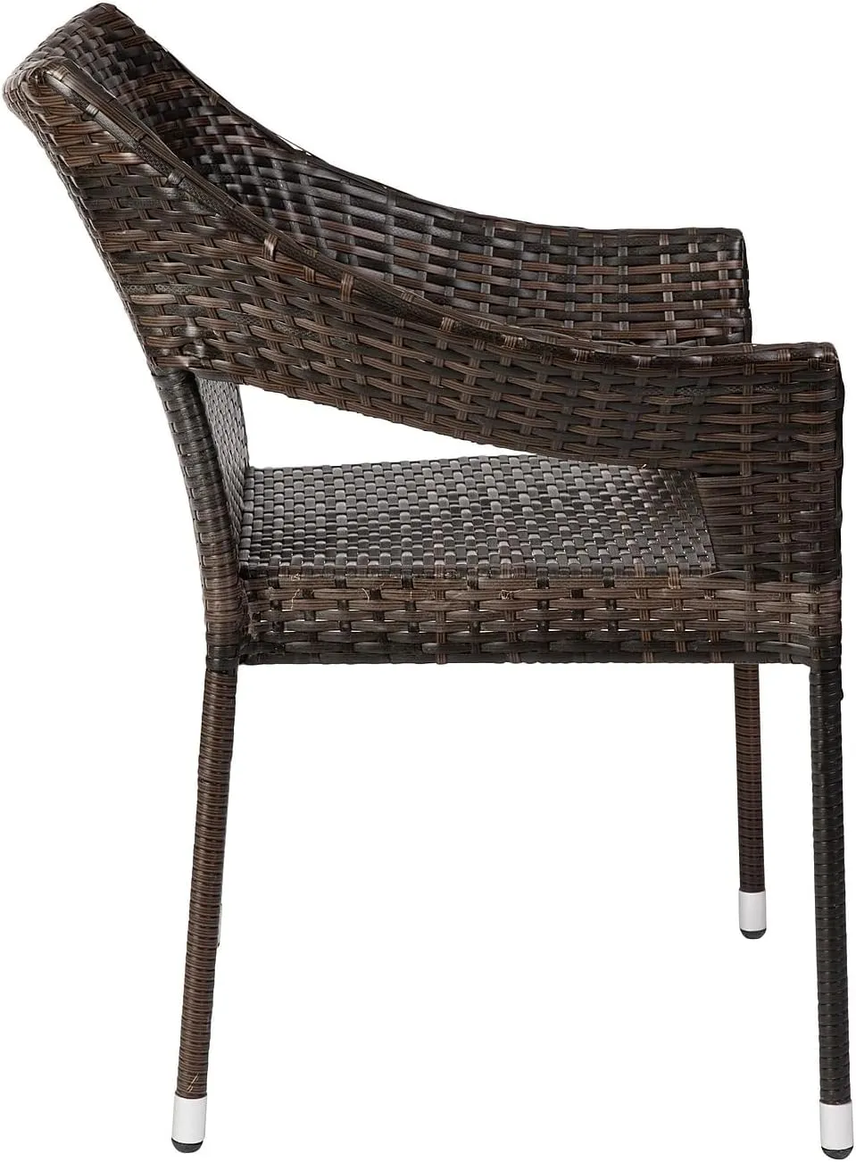 Flash Furniture Ethan Commercial Grade Patio Chair, All Weather PE Rattan Wicker Stacking Patio Dining Chair, Set of 2, Espresso