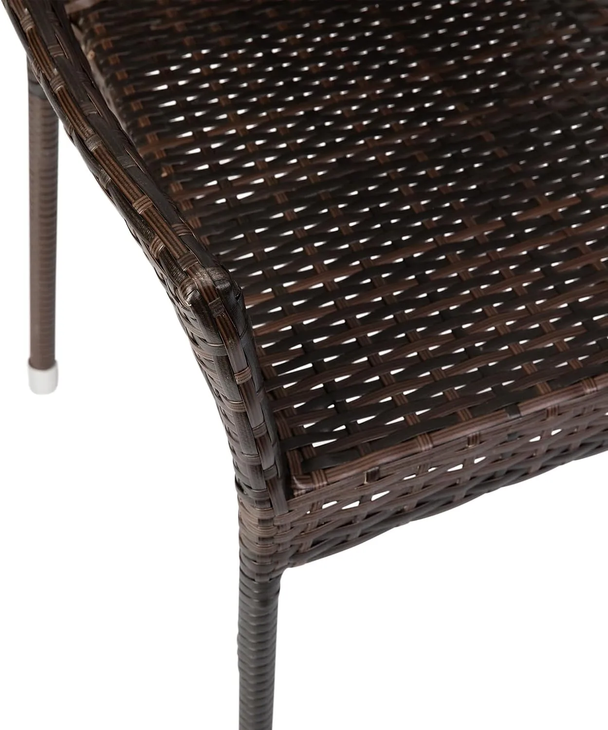 Flash Furniture Ethan Commercial Grade Patio Chair, All Weather PE Rattan Wicker Stacking Patio Dining Chair, Set of 2, Espresso