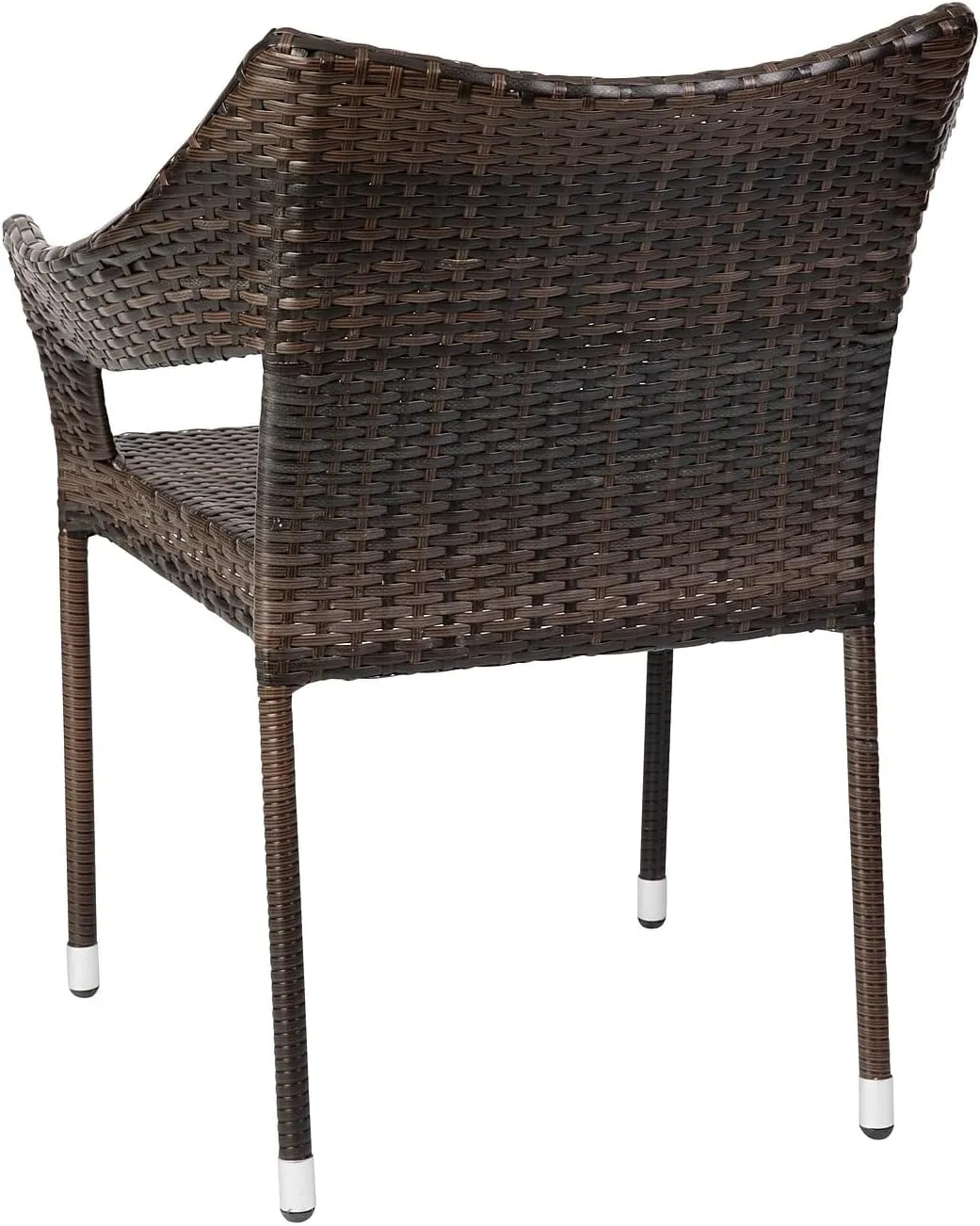 Flash Furniture Ethan Commercial Grade Patio Chair, All Weather PE Rattan Wicker Stacking Patio Dining Chair, Set of 2, Espresso