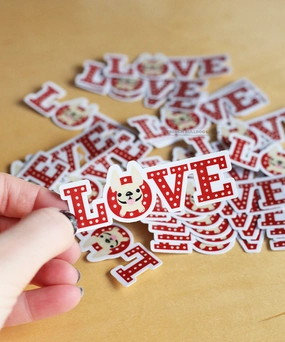 Flashing LOVE - Waterproof Sticker