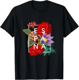 Flowers of España - Spain Word Art - Spanish Pride T-Shirt