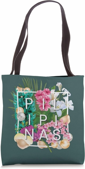 Flowers of Philippines, Pilipinas Word Art - Filipino Pride Tote Bag
