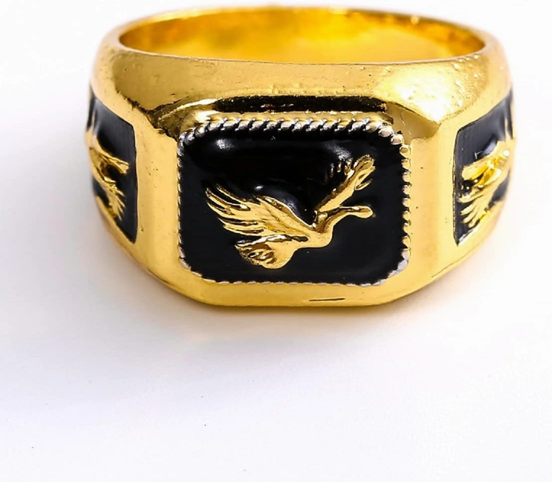 Flying Eagle Ring, Gold Eagle Ring for Men Viking Hawk Ring Punk Gothic Flying Bald Eagle Ring -s Retro Flying Animal Jewelry