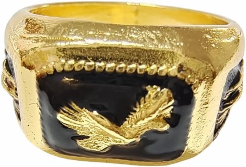 Flying Eagle Ring, Gold Eagle Ring for Men Viking Hawk Ring Punk Gothic Flying Bald Eagle Ring -s Retro Flying Animal Jewelry