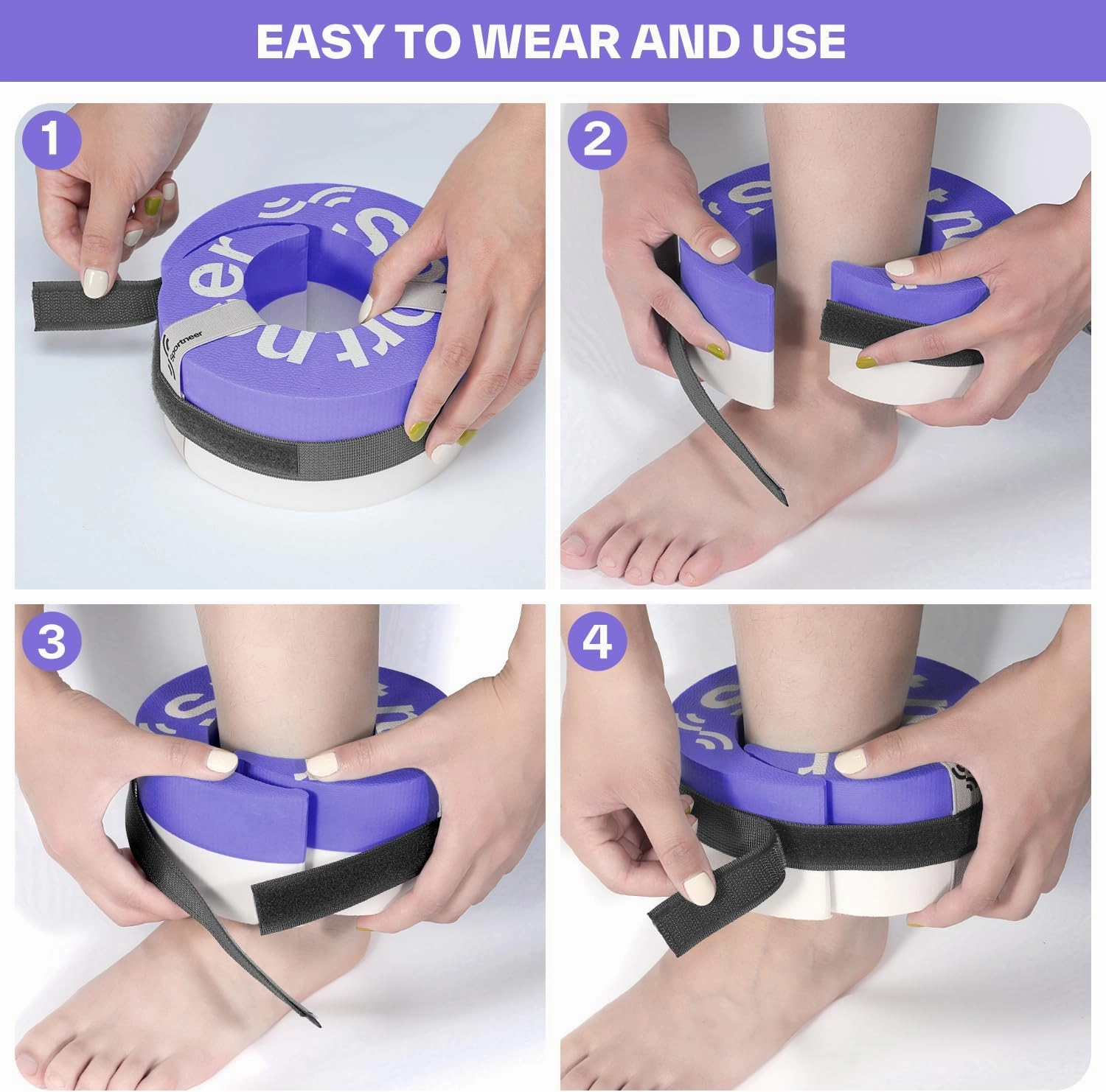 Foam Aquatic Cuffs Exercise Equipment: Sportneer Water Aerobics Float Ring with Adjustable Webbing Pool Exercise Workout Set Water Ankle Ring