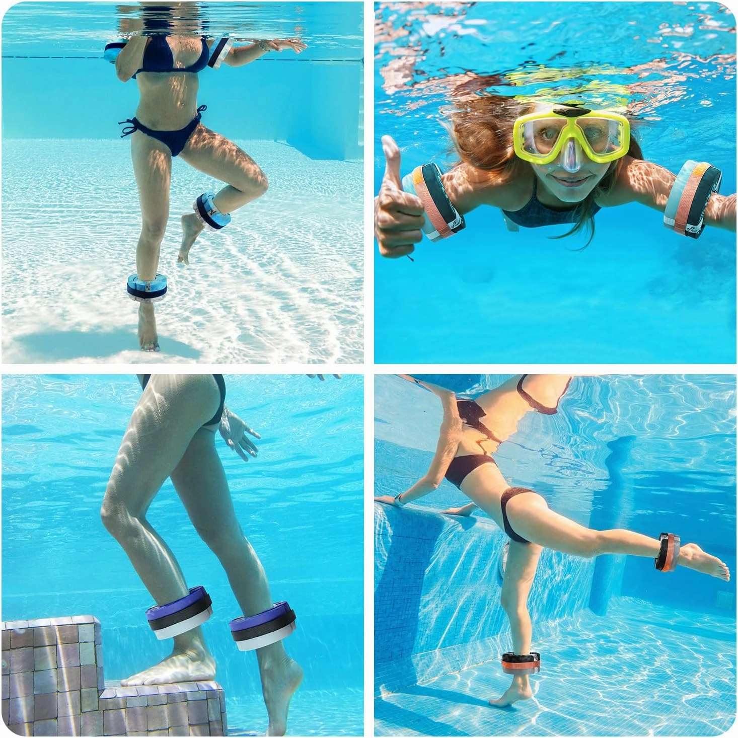 Foam Aquatic Cuffs Exercise Equipment: Sportneer Water Aerobics Float Ring with Adjustable Webbing Pool Exercise Workout Set Water Ankle Ring