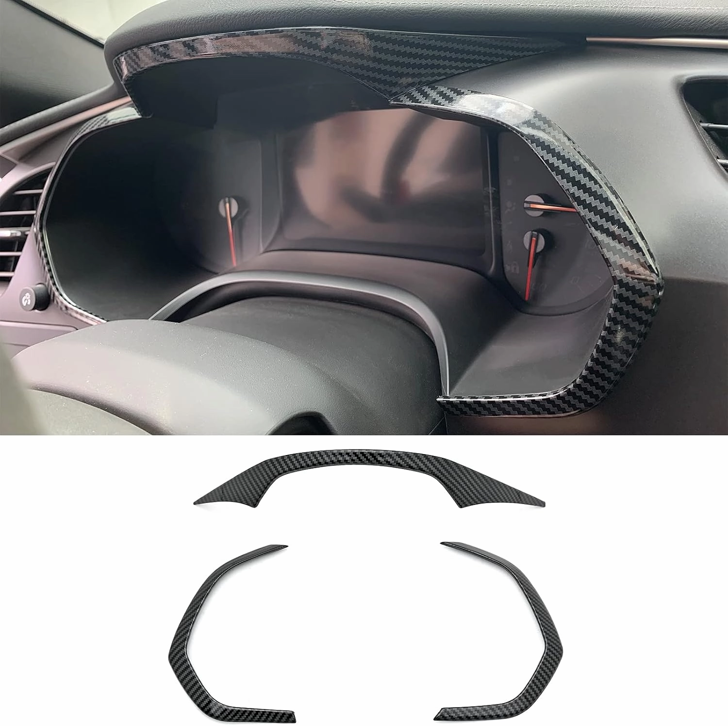 for C7 Corvette Carbon Fiber Dashboard Cover Trim Accessories for 2014-2019 Chevrolet Corvette C7