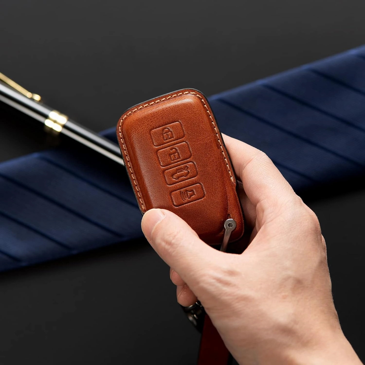 for Lexus Key fob Cover Leather Lanyard Keychain Protector Holder Car Key case Accessories
