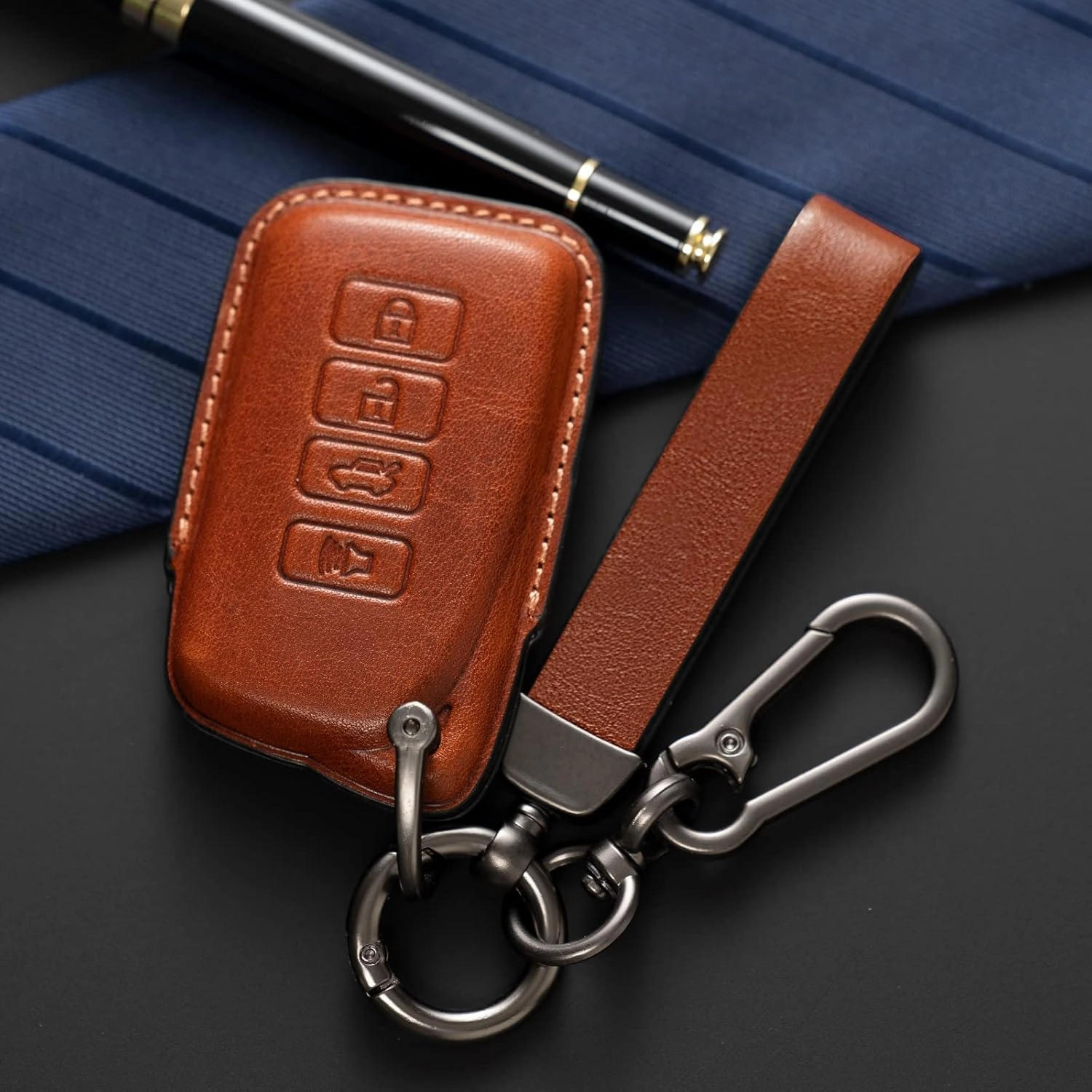 for Lexus Key fob Cover Leather Lanyard Keychain Protector Holder Car Key case Accessories