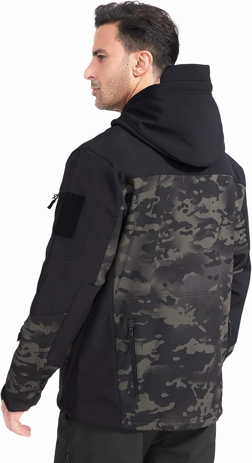 FREE SOLDIER Men's Outdoor Waterproof Soft Shell Hooded Military Tactical Jacket