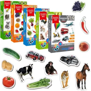 Fridge Magnets For Toddlers Magdum - 110 SET ZOO FARM FRUIT VEGETABLE TRANSPORT Fridge Magnets -Magnets For Toddlers - Fridge Magnets For Kids - Kids Magnets - Magnetic Shapes- Kids Magnets For Fridge