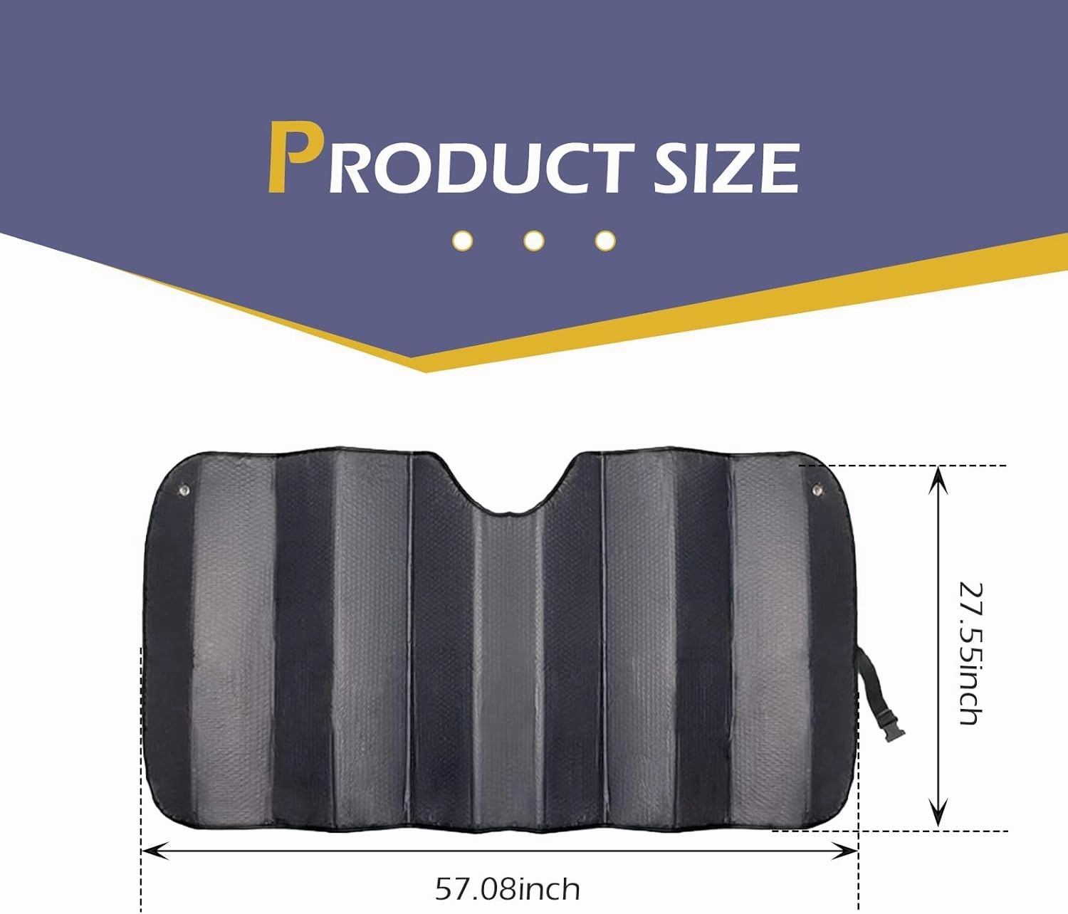 Front Windshield Sunshield, Hollow Bubble Reflective Cooling Heat Insulation Sunshield, Foldable and Easy to Store Summer Accessories, Suitable for Most Cars and SUVs (Black)