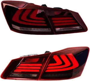 Full LED Tail Light Assembly For Accord 9 2013 2014 2015 Taillamp Modified Rear Lamps DRL Sequential Car Accessory(Red)