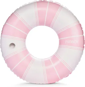 FUNBOY Giant Vintage Stripe Inflatable Pool Float with Cup Holder 48" Pool Float for Adults|Inner Tube Pool Toys Swim Rings Swimming Pool Accessories & Pool Lounger Float for Pool Party & Summer