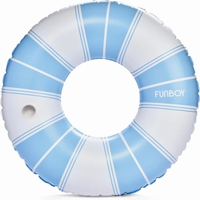 FUNBOY Giant Vintage Stripe Inflatable Pool Float with Cup Holder 48" Pool Float for Adults|Inner Tube Pool Toys Swim Rings Swimming Pool Accessories & Pool Lounger Float for Pool Party & Summer