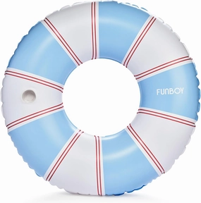 FUNBOY Giant Vintage Stripe Inflatable Pool Float with Cup Holder 48" Pool Float for Adults|Inner Tube Pool Toys Swim Rings Swimming Pool Accessories & Pool Lounger Float for Pool Party & Summer