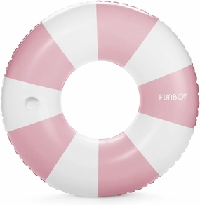 FUNBOY Giant Vintage Stripe Inflatable Tube Pool Float with Cup Holder 48" Large Pool Float for Adults Inner Tube Swimming Pool Toys Swim Rings Pool Lounger Float for Pool Party & Summer