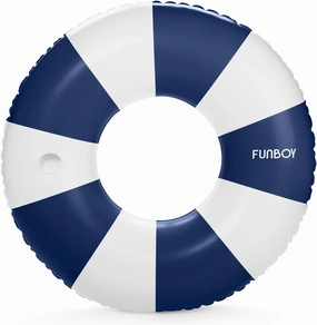 FUNBOY Giant Vintage Stripe Inflatable Tube Pool Float with Cup Holder 48" Large Pool Float for Adults Inner Tube Swimming Pool Toys Swim Rings Pool Lounger Float for Pool Party & Summer