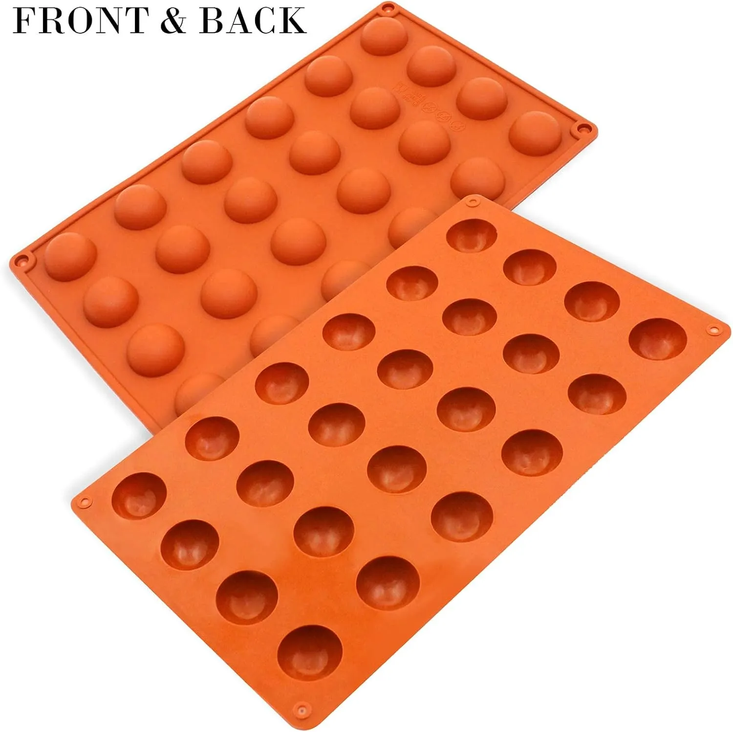 FUNSHOWCASE 24 Cavity Mini Semi Sphere Half Round Silicone Mold Chocolate Teacake Fondant Candy Tray 1inch Cavities