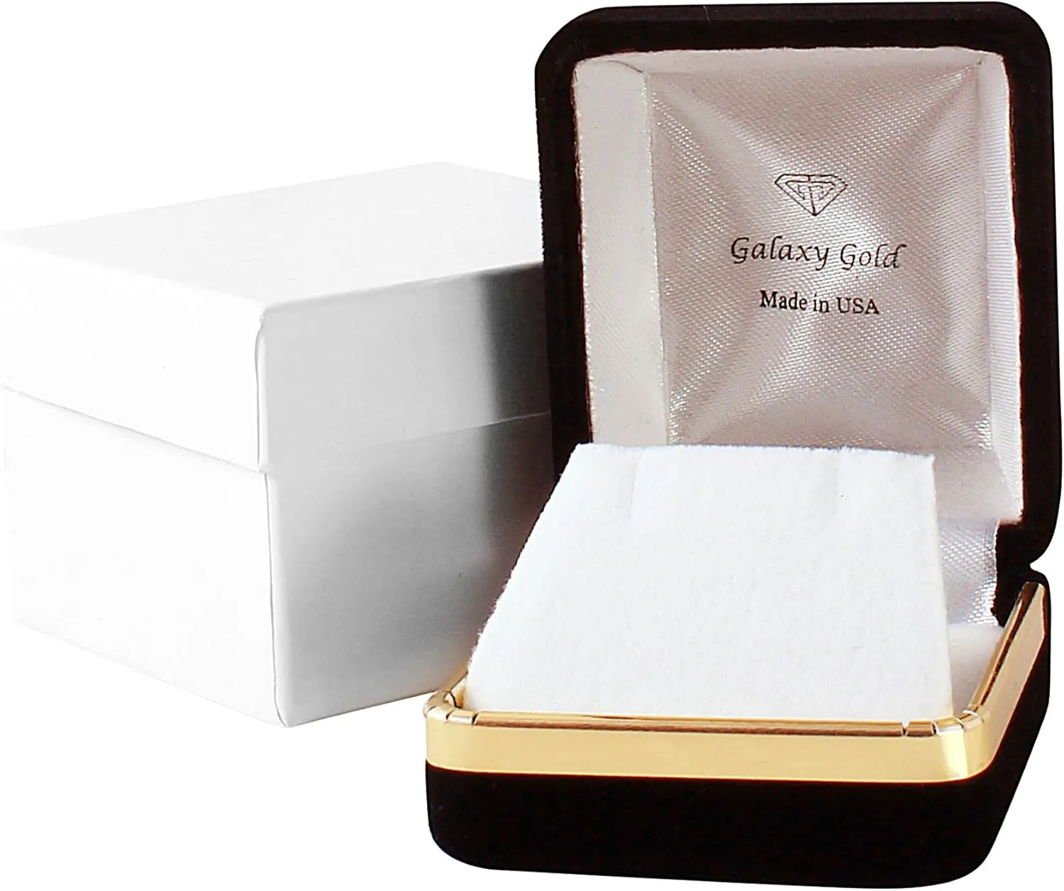 Galaxy Gold GG 14K Solid White Gold Cushion Cut 5.2 CTW Ring with Natural Diamonds and Natural White Topaz