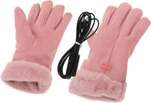 GANAZONO Heating Gloves for Women Pink Winter Warm Insulated Battery-Operated Windproof