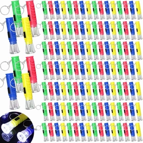Geelin 200 Pcs Mini Flashlight Keychain 6 Colors Flashlight Small LED Torch Keyring for Hiking Camping Party Favors Travel Night Reading Dog Walking Goody Bag Stuffers
