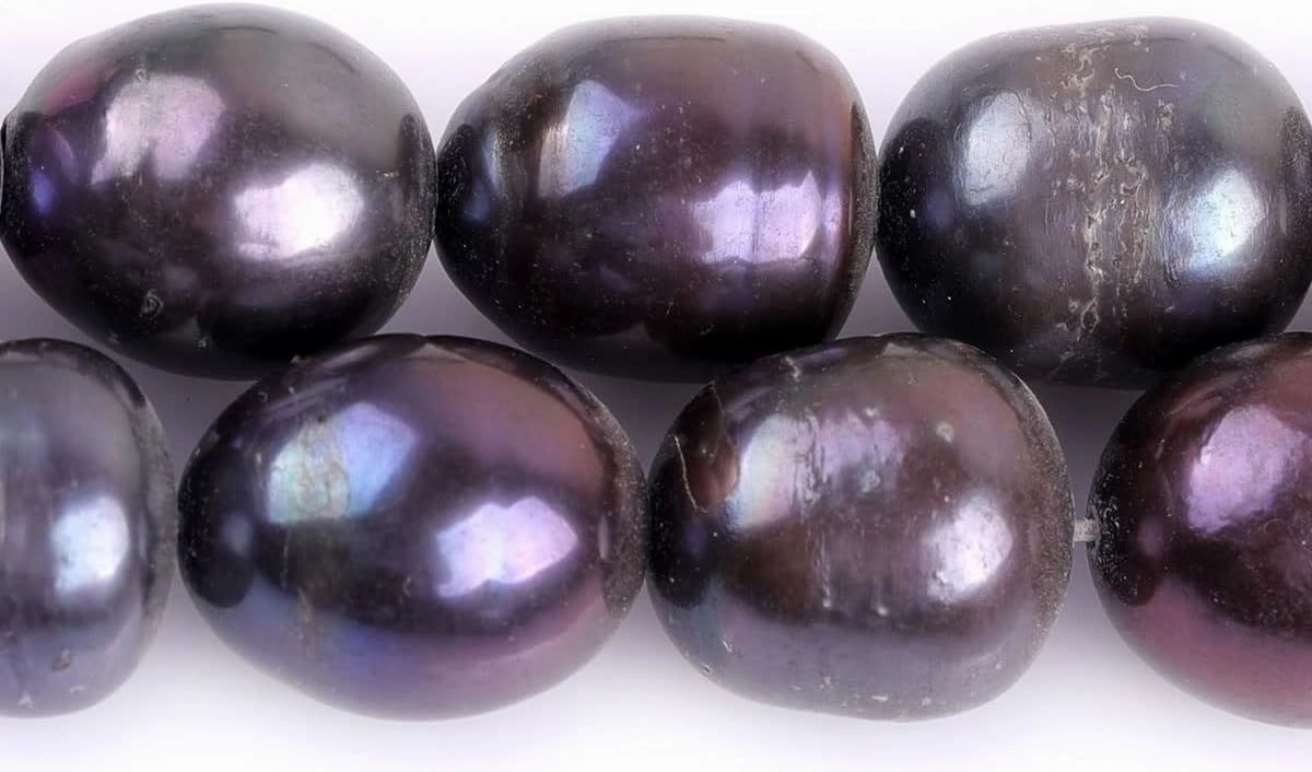 Gem-Inside 10-11x12-13mm Olivary Dark Freshwater Cultured Pearl Beads for Jewelry Making Strand 15" Beaded Energy Stone DIY Handmade Craft Supplies