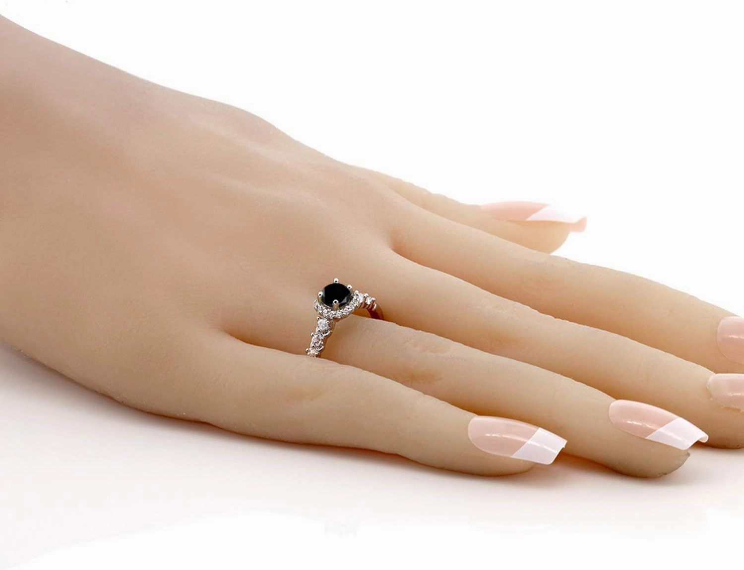 Gemstone Birthstone and White Created Sapphire Halo Engagement Ring For Women in 925 Sterling Silver | Round 5MM Center with 2MM and 1.2MM Accents | Fine Wedding Anniversary Promise Ring | Sizes 5-9
