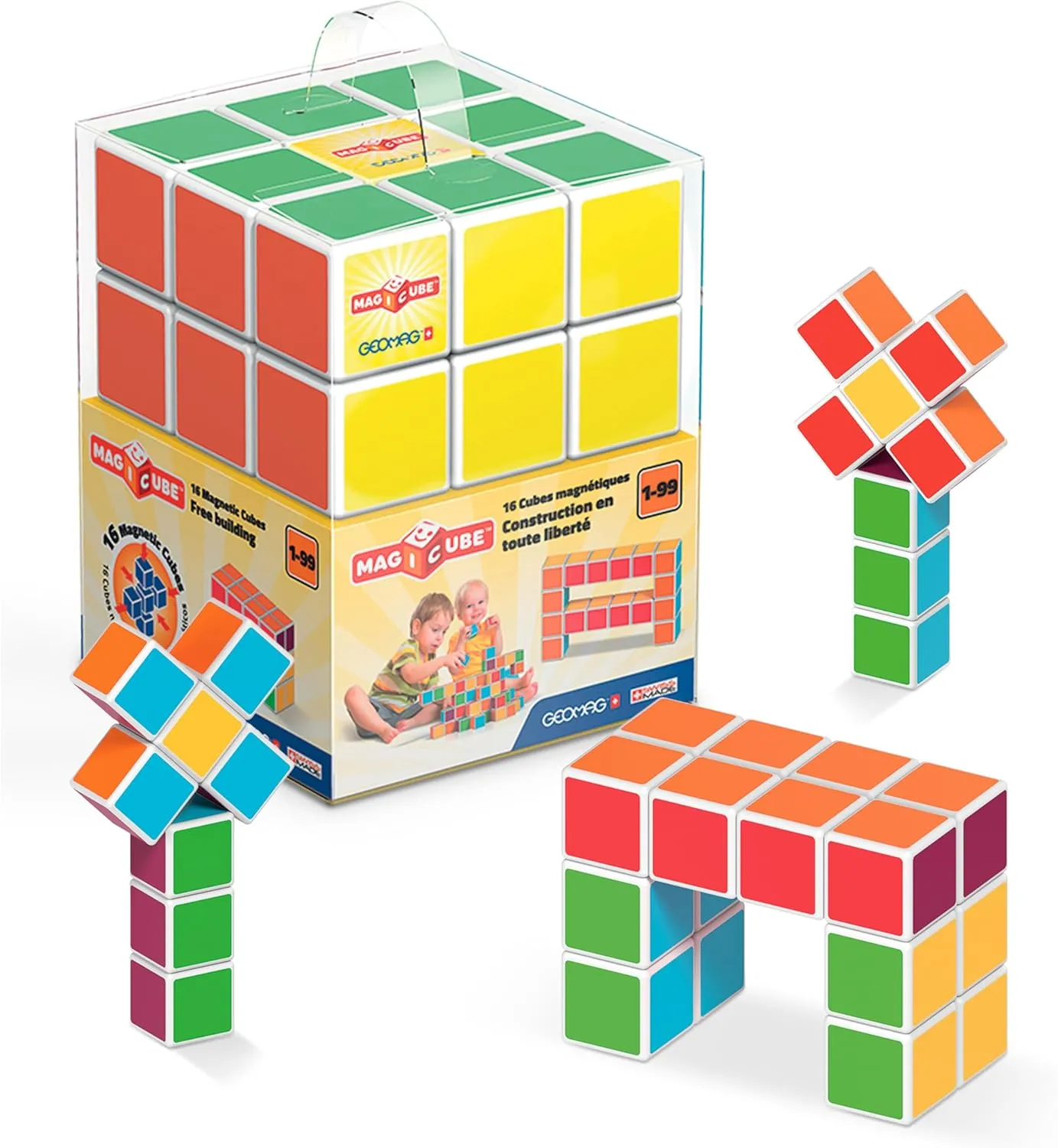 Geomag 126 Coffret de Magicube Free Building Set, 16 Cubes