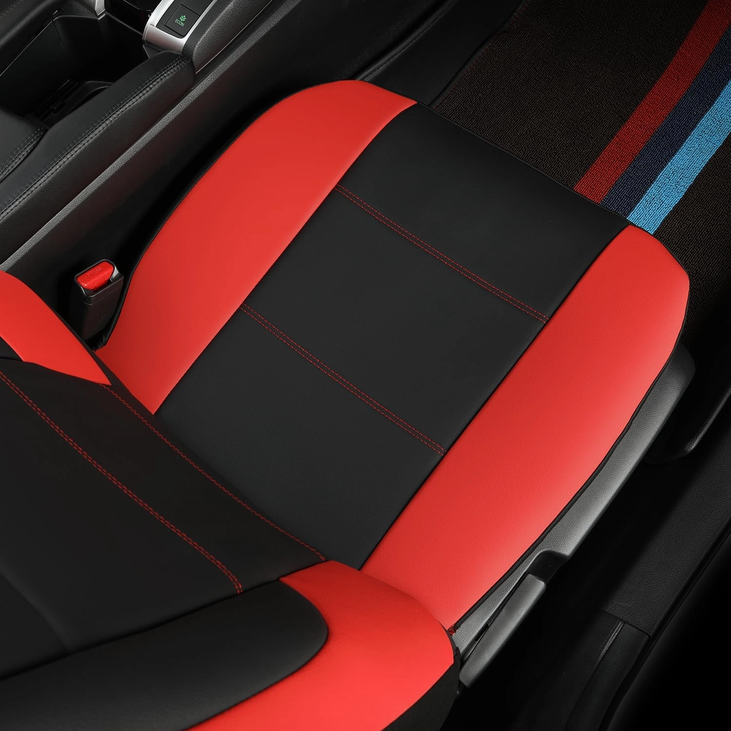 GIANT PANDA Fits Honda Civic Accord Pilot CRV HRV Element Passport, Leather Front Seat Cover Bucket Car Seat Protectors (Red) 2-Pack